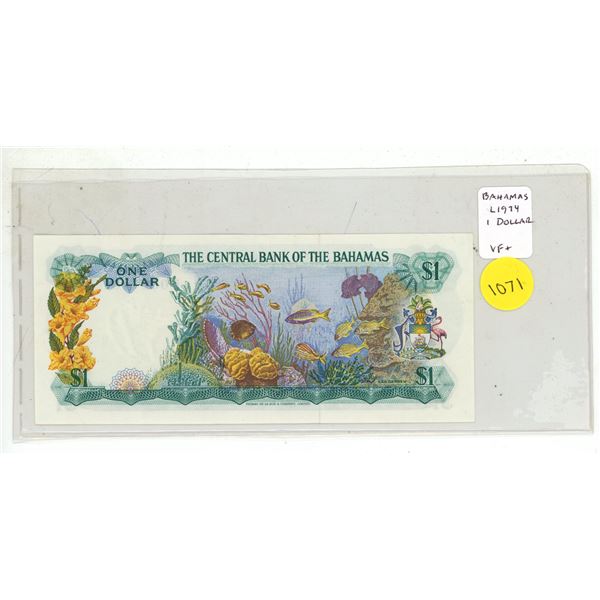 Bahamas. Central Bank of the Bahamas. L1974 $1. VF+.