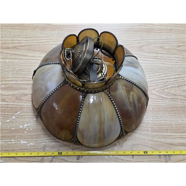 Stained glass ceiling light- has damage