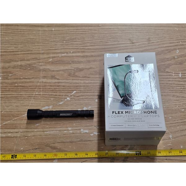 Flash light with magnate and clip on light- both work