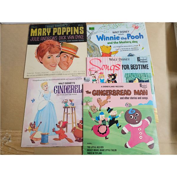 (5) Vintage Vinyl Disney Records