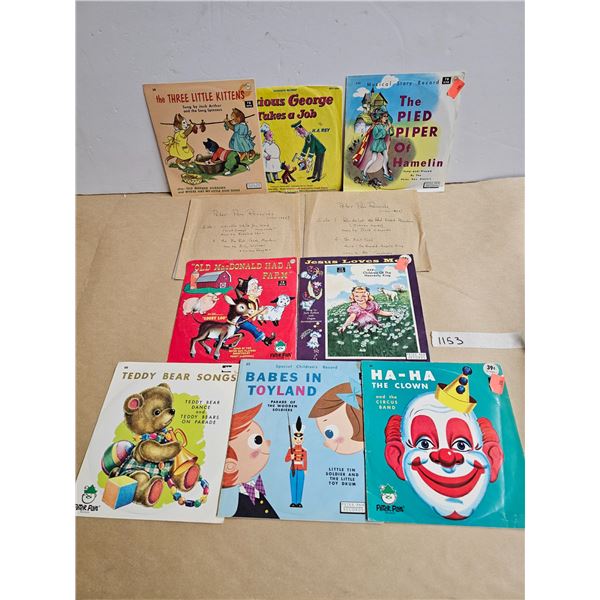 (10) Vintage Vinyl Children’s Records