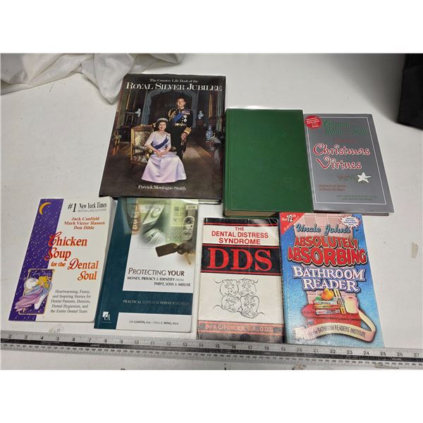 Books: Dental Distress Syndrome, Bathroom and Chicken Soups including dental, Queen Elizabeth II Sil