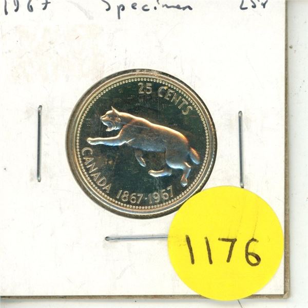 1967 Canada Silver 25 Cents.