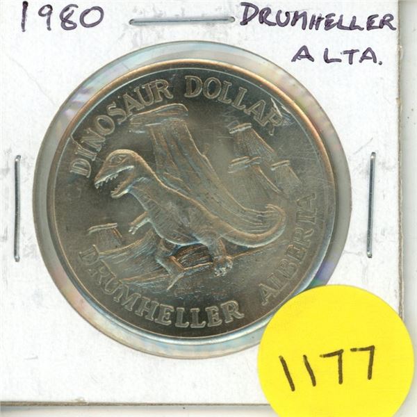 1980 Drumheller Dinosaur Trade Dollar.