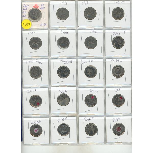 Sheet of Canada Special  25 Cents. (Total 20 Coins)