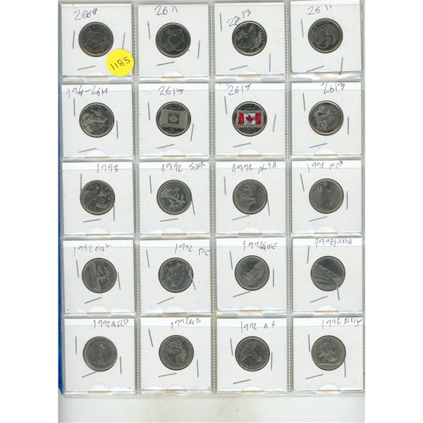 Sheet of Canada Special  25 Cents. (Total 20 Coins)