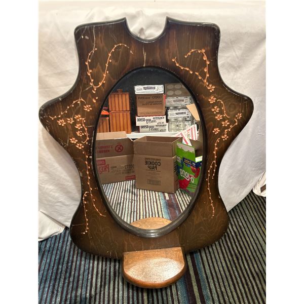 Unique handmade wooden mirror with/Shelf20"x30"