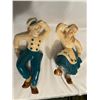 Image 1 : Devon-ware-chalk-ware-2 Dutch characters Nice condition Blue and White .