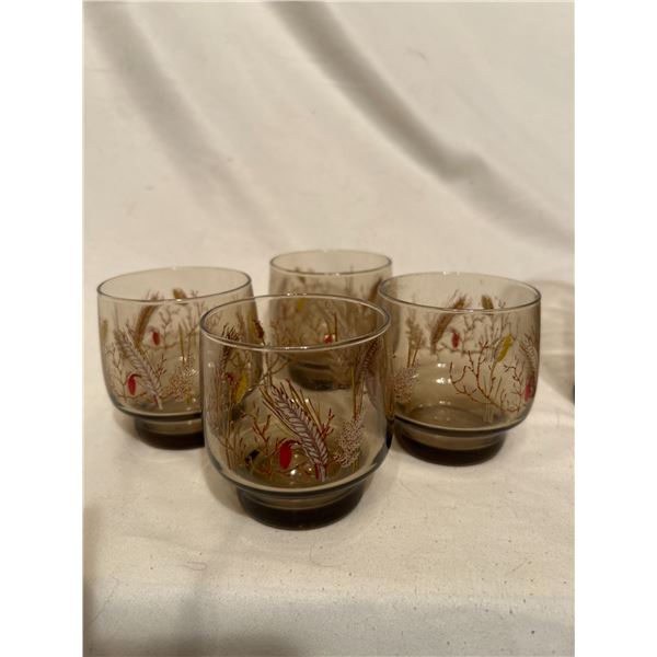 Libby Glass Co. White cherry blossom set of 4