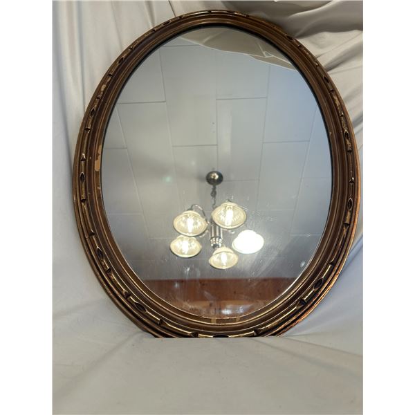 Heavy 26 x 18 1/2" vintage mirror with frame