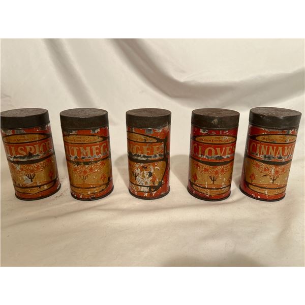 Vintage spice tins early 20th century -5