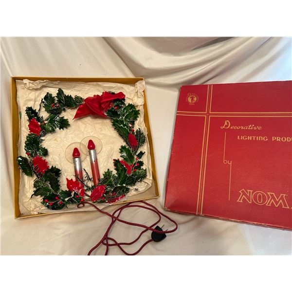 Vintage NOMA Christmas Wreath with candles in centre Original Box