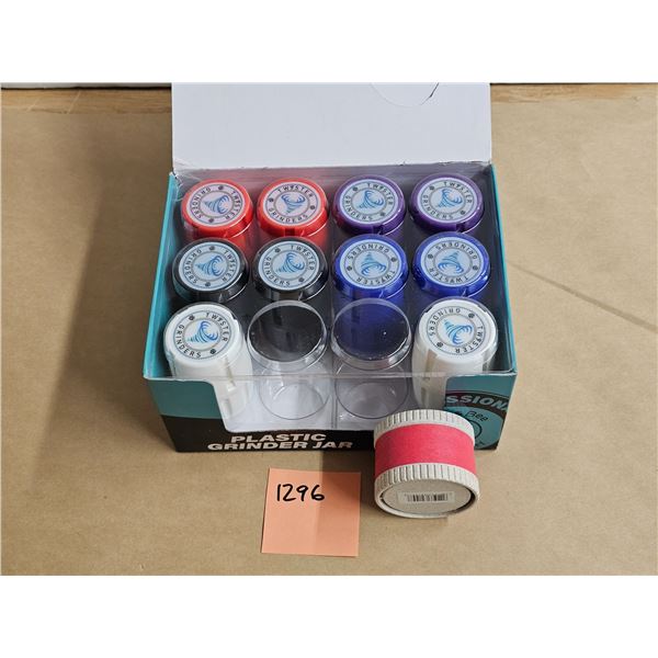 (10) New Plastic Grinders in Box, (1) Red Grinder