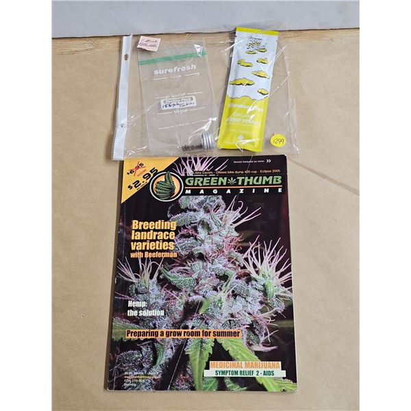 2005 French/English "Green Thumb" Magazine w/ Hemp Wraps and Seeds