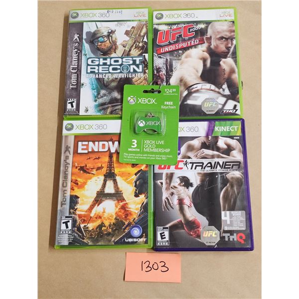 (4) Xbox Games, 1 Key Chain