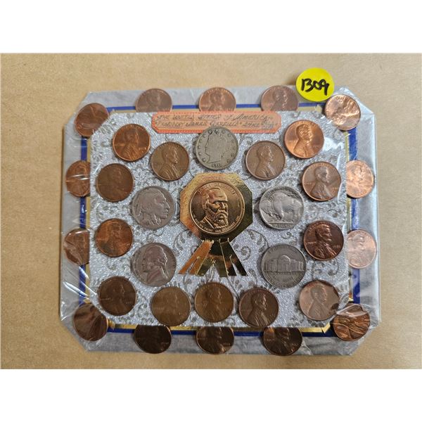 Assorted US Coins inc. 24kt Gold Plated James Garfield Token (unverified)