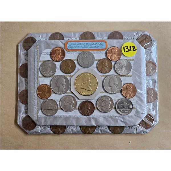 Assorted US Coins inc. Presidential Token "John Adams"