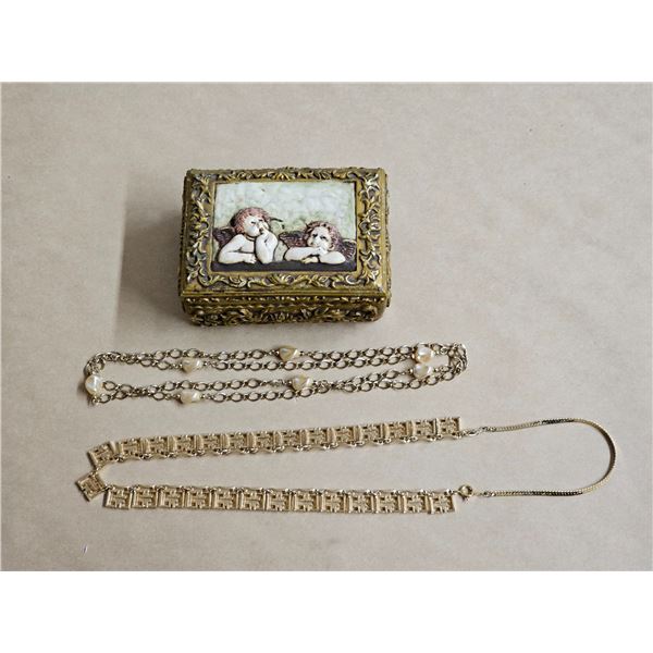 Jewelry Box w/ (2) Necklaces