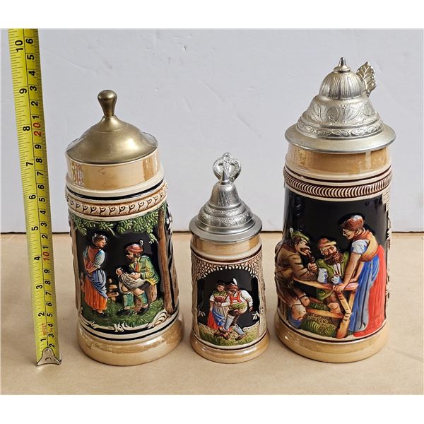 (3) German Steins