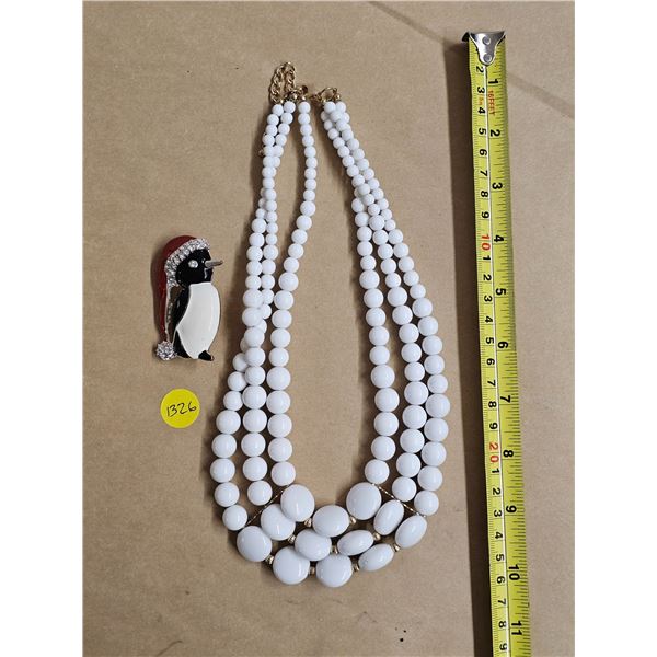 Necklace w/ Penguin Brooch