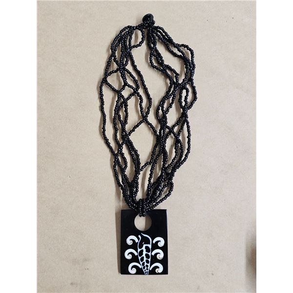 Genuine Inlaid Seashell Beaded Necklace (Unverified)