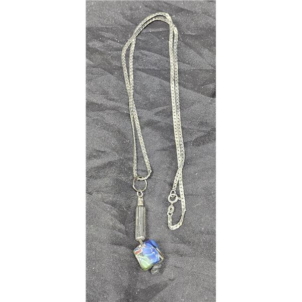 Necklace w/ Silver Chain, Marked "925 Italy"