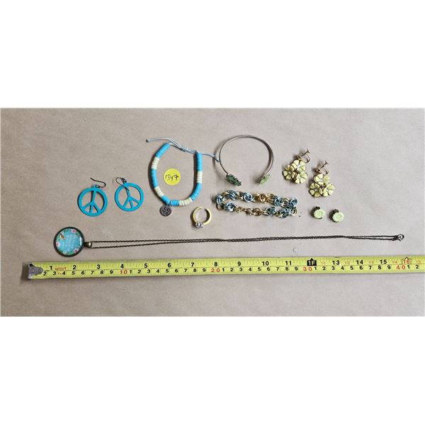 Assorted Fashion Jewelry, Turquoise/Yellow