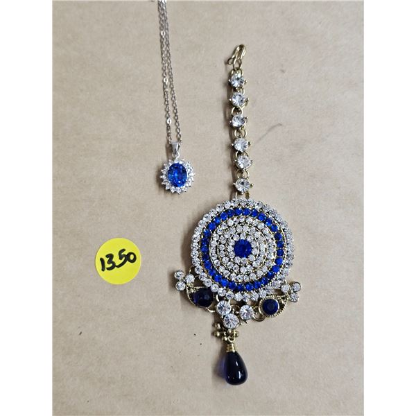 (1) Necklace, (1) Indian Maang Tikka Jewelry