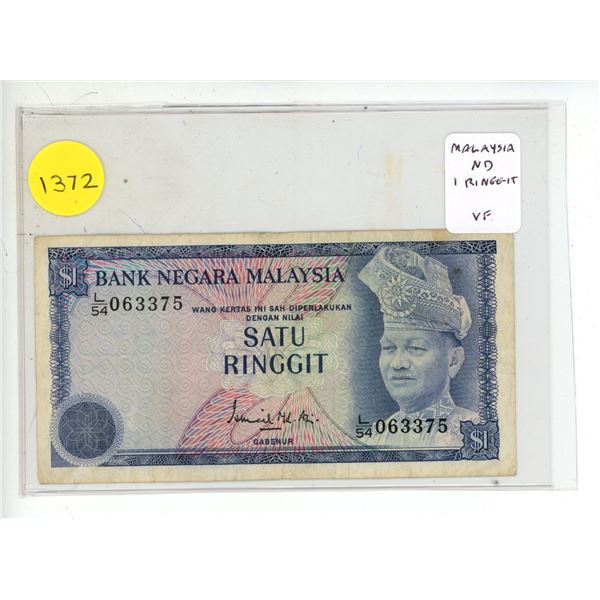 Malaysia. ND 1 Ringgit. VF.