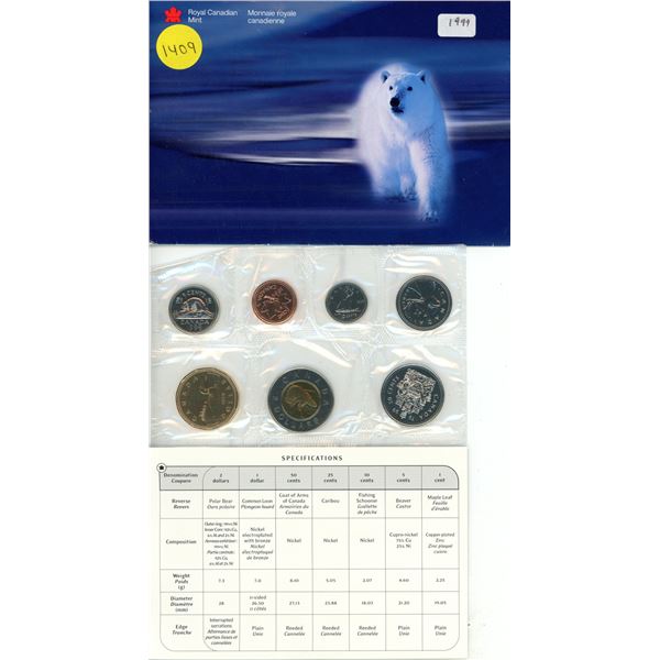 1999 Proof Like Set with Polar Bear Toonie.
