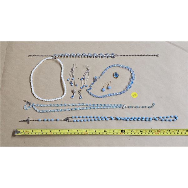 Assorted Lot of Fashion Jewelry, inc. Blue Rosery