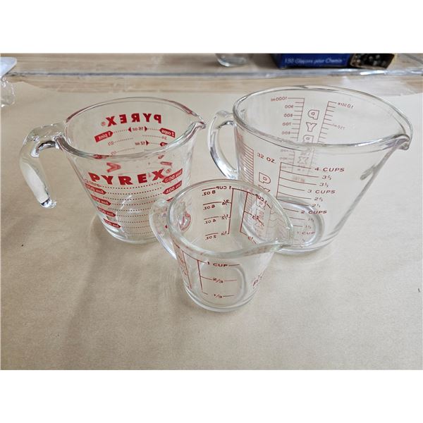 (3) Pyrex Measuring Cups