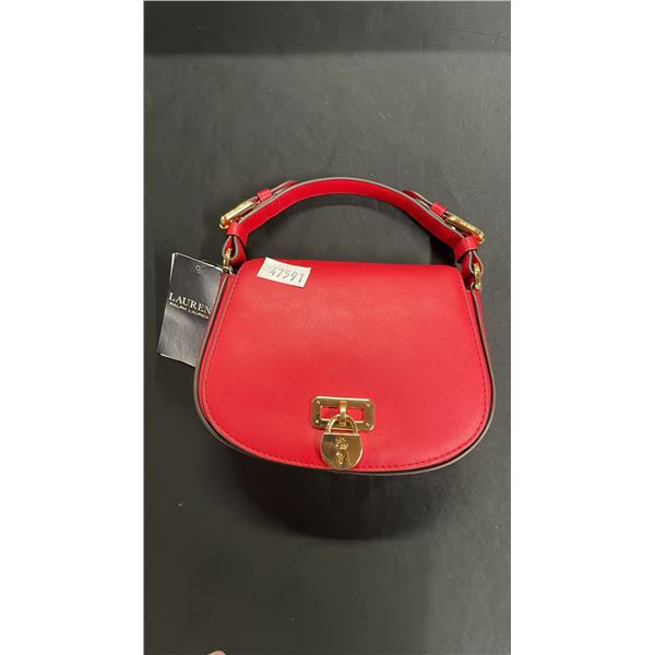 *NEW WITH TAGS* RALPH LAUREN HOLIDAY MARTIN RED HANDBAG WITH DUST BAG & SHOULDER STRAP