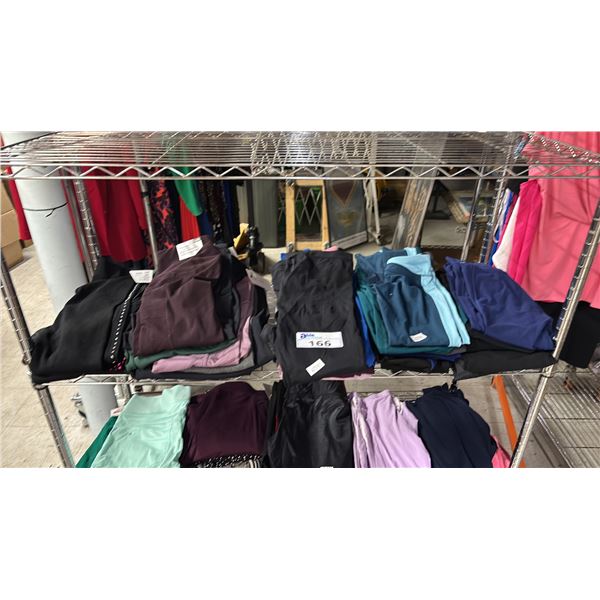 SHELF OF ASSORTED LEGGINGS & PANTS *MANY NEW WITH TAGS*