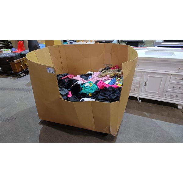 GAYLORD BIN OF ASSORTED CLOTHING *MANY NEW WITH TAGS*