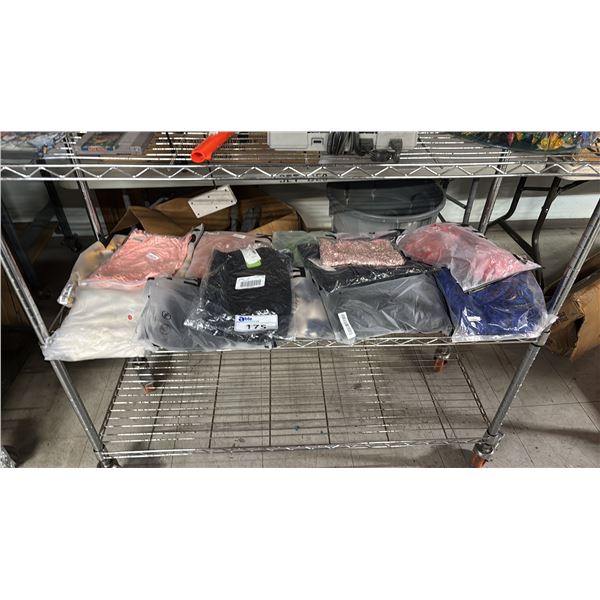 SHELF OF ASSORTED NEW CLOTHING