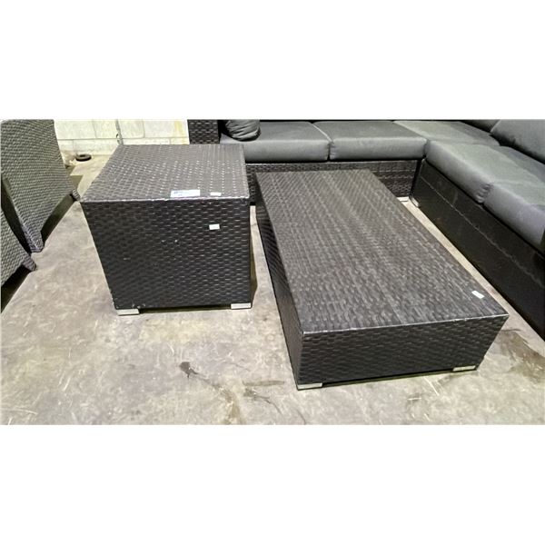 PATIO COFFEE TABLE (52" X 28" X 12") & END TABLE (23.5" X 23.5" X 22") SET