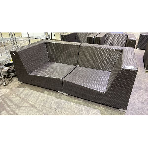 2 CORNER PIECE PATIO CHAIRS (NO CUSHIONS)