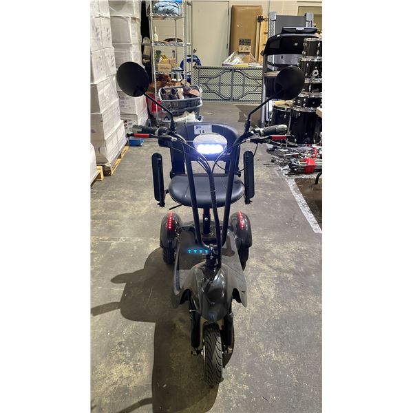 BINRAY BLACK 3 WHEEL ELECTRIC SCOOTER WITH KEYS & CHARGER *TESTED WORKING*