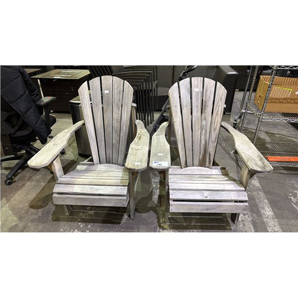 2 WOOD ADIRONDACK CHAIRS