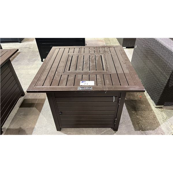 LEGACY HEATING METAL SQUARE PATIO PROPANE FIRE PIT 31" X 31" X 24"