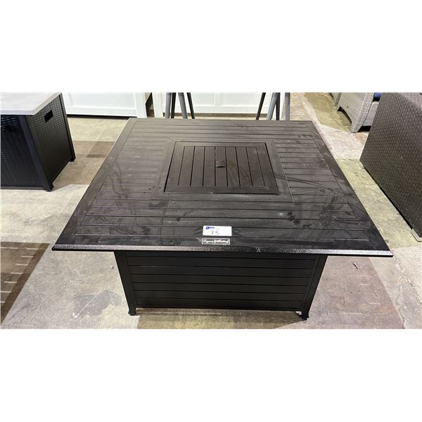 LEGACY HEATING METAL SQUARE PATIO PROPANE FIRE PIT 44.5" X 44.5" X 24"