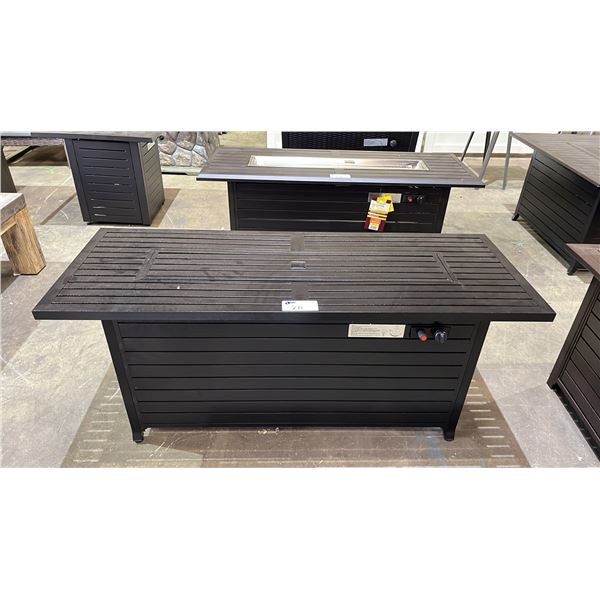 METAL RECTANGULAR PATIO PROPANE FIRE PIT 56.5" X 21" X 24"