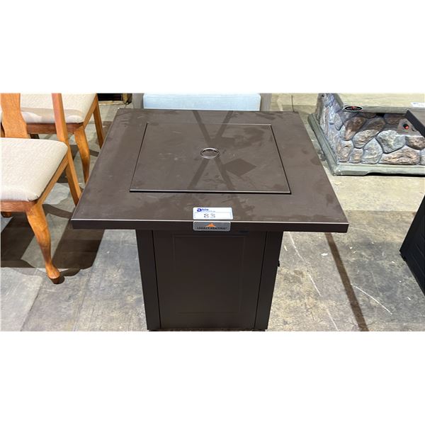 LEGACY HEATING METAL SQUARE PATIO PROPANE FIRE PIT 28" X 28" X 25"