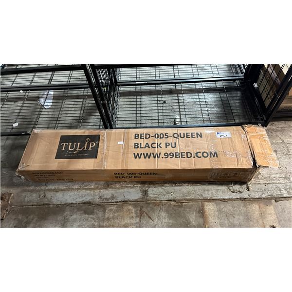 TULIP 99-BED-005 BLACK PU QUEEN BED *IN BOX*