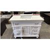 Image 2 : BATHROOM VANITY WITH SOFT CLOSE DRAWERS 42" X 22" X 34" (CRACK IN SINK)