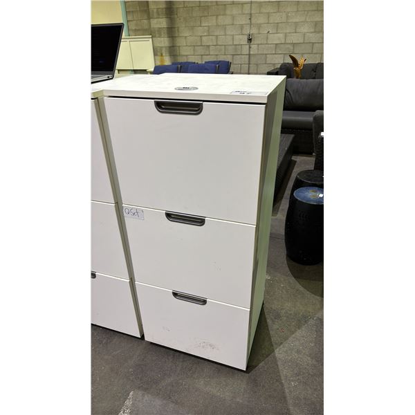 WOOD 3-DRAWER CODE LOCK FILE CABINET 20" X 18" X 47" (UNKNOWN CODE)