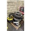 Image 2 : PALLET OF ASSORTED MOTORCYCLE WHEELS & RIMS *MUST TAKE ALL ON PALLET*
