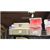 Image 2 : SHELF OF ASSORTED PLASTIC TOTES WITH LIDS