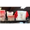 Image 3 : SHELF OF ASSORTED PLASTIC TOTES WITH LIDS